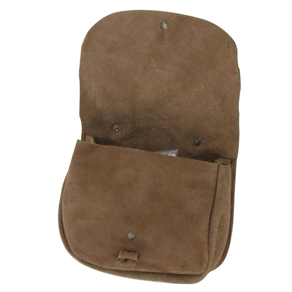 Suede Leather Bag  With Viking Design on Flap