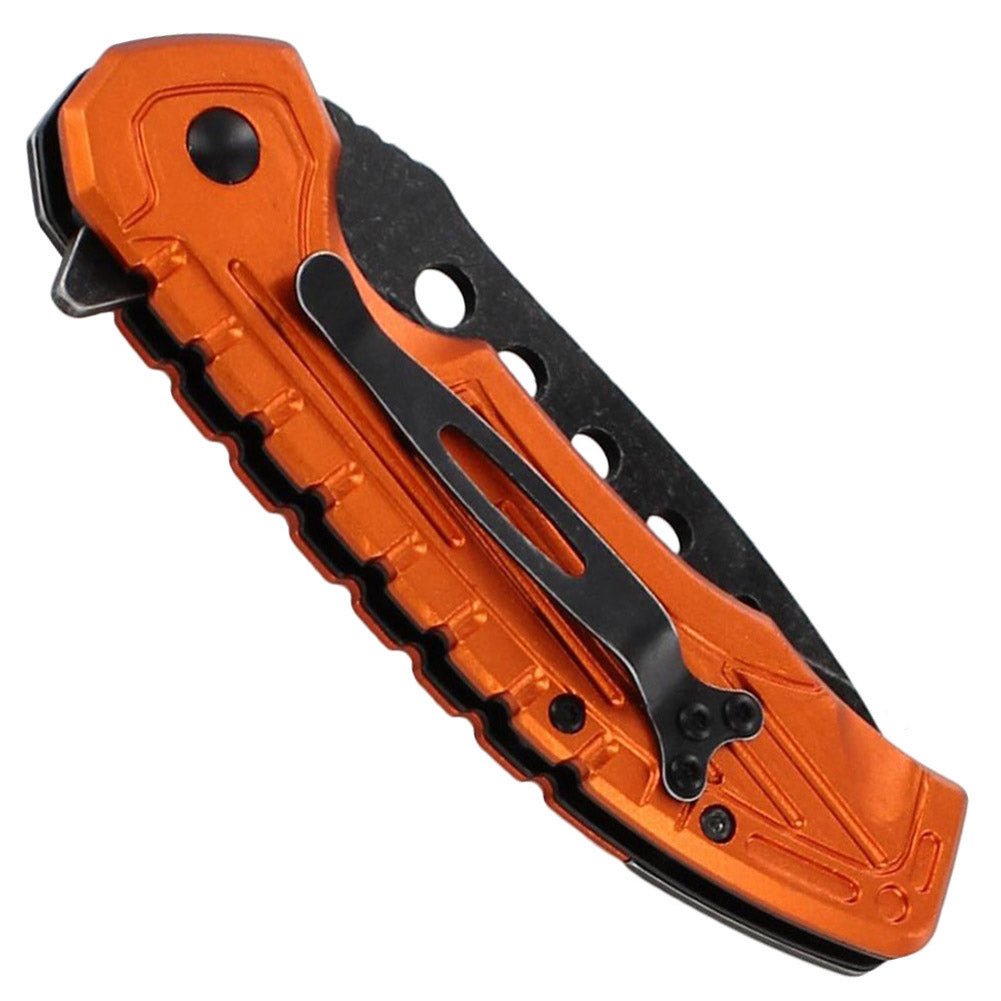 Industrial Strength Pocket Knife with Spring Assist FREE Sharpening Stone Combo