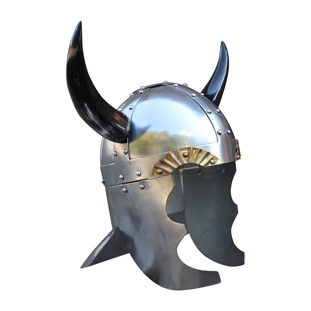 Viking Leader 18 Gauge Steel Helmet with Horns