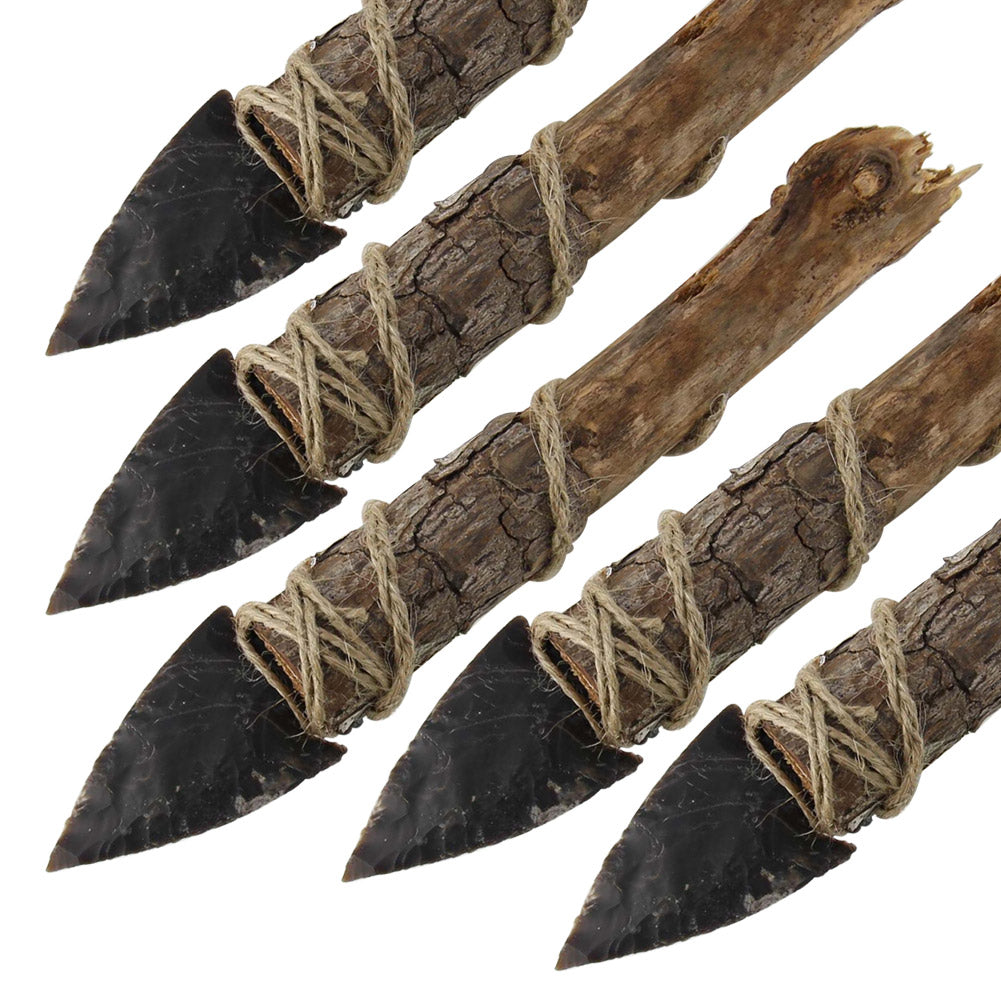 Medieval Flint Agate Arrowhead 5 Piece Set 2 Inch