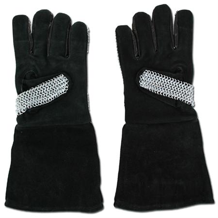 Medieval Suede Chainmail Gloves