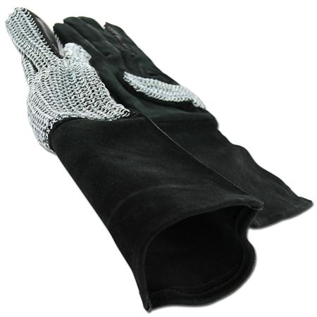 Medieval Suede Chainmail Gloves