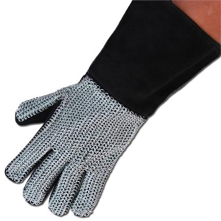 Medieval Suede Chainmail Gloves