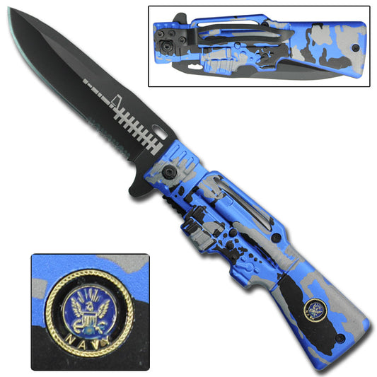 Navy AR-15 Gun Spring Assisted Knife