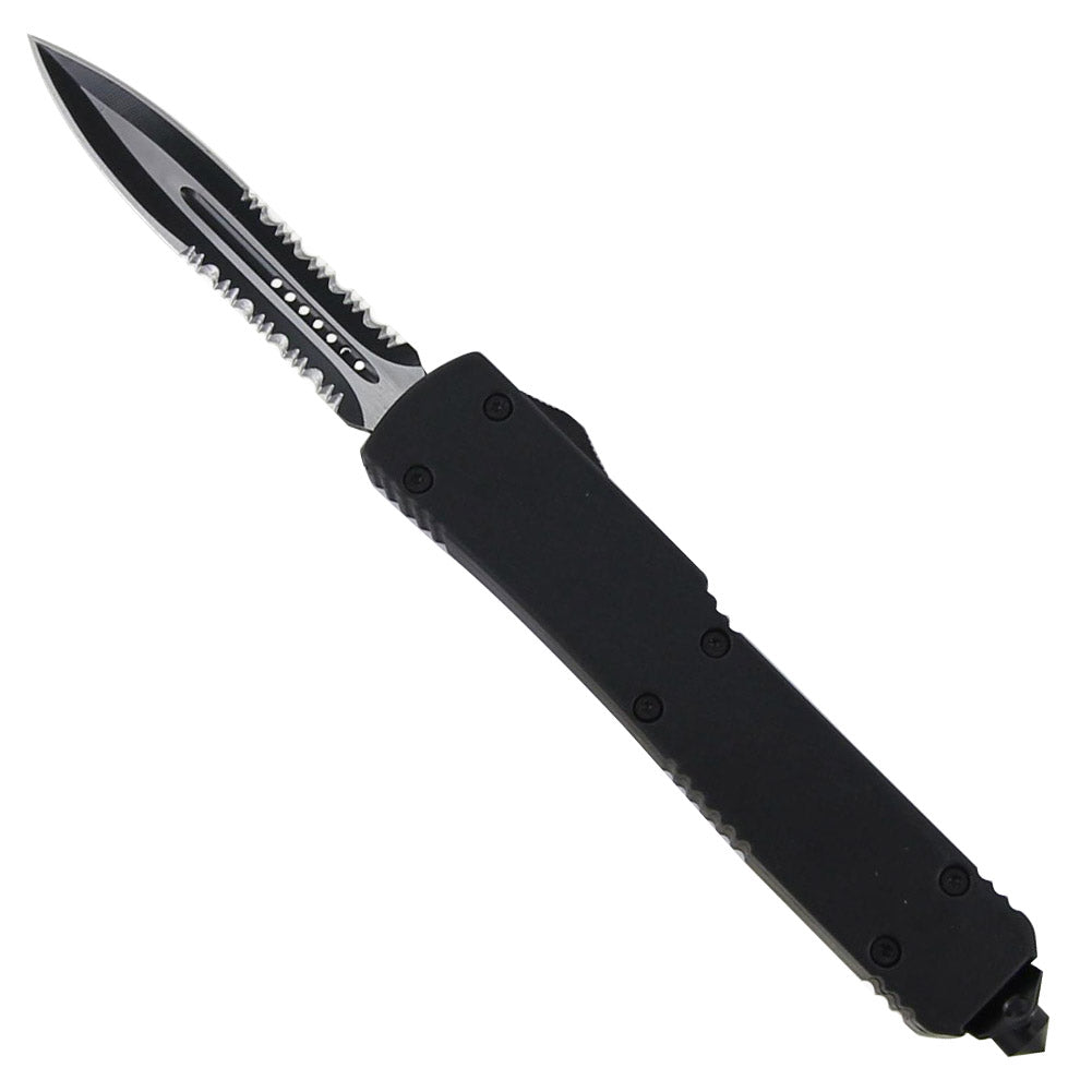 Automatic Double Serrated Edge Combat OTF Knife