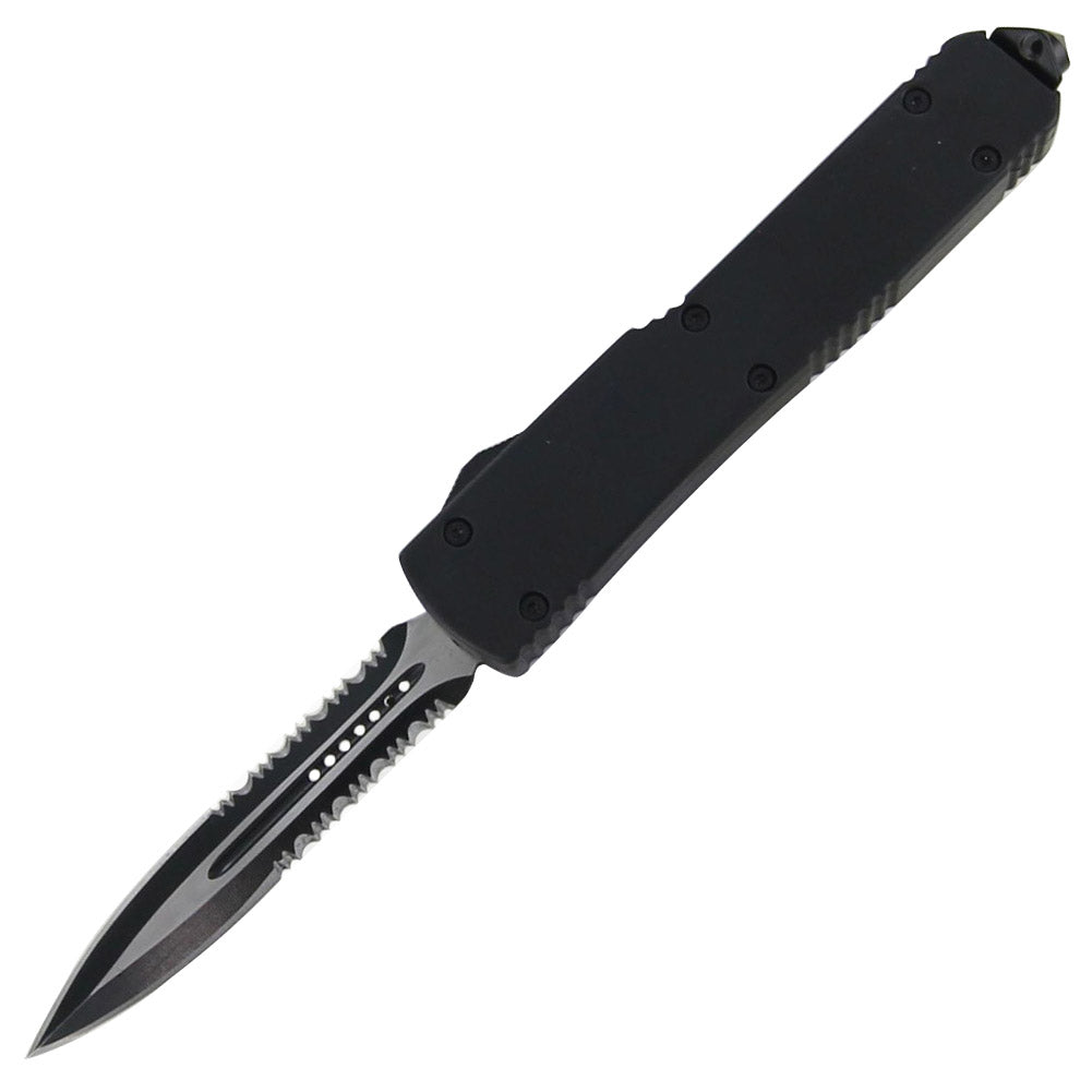 Automatic Double Serrated Edge Combat OTF Knife