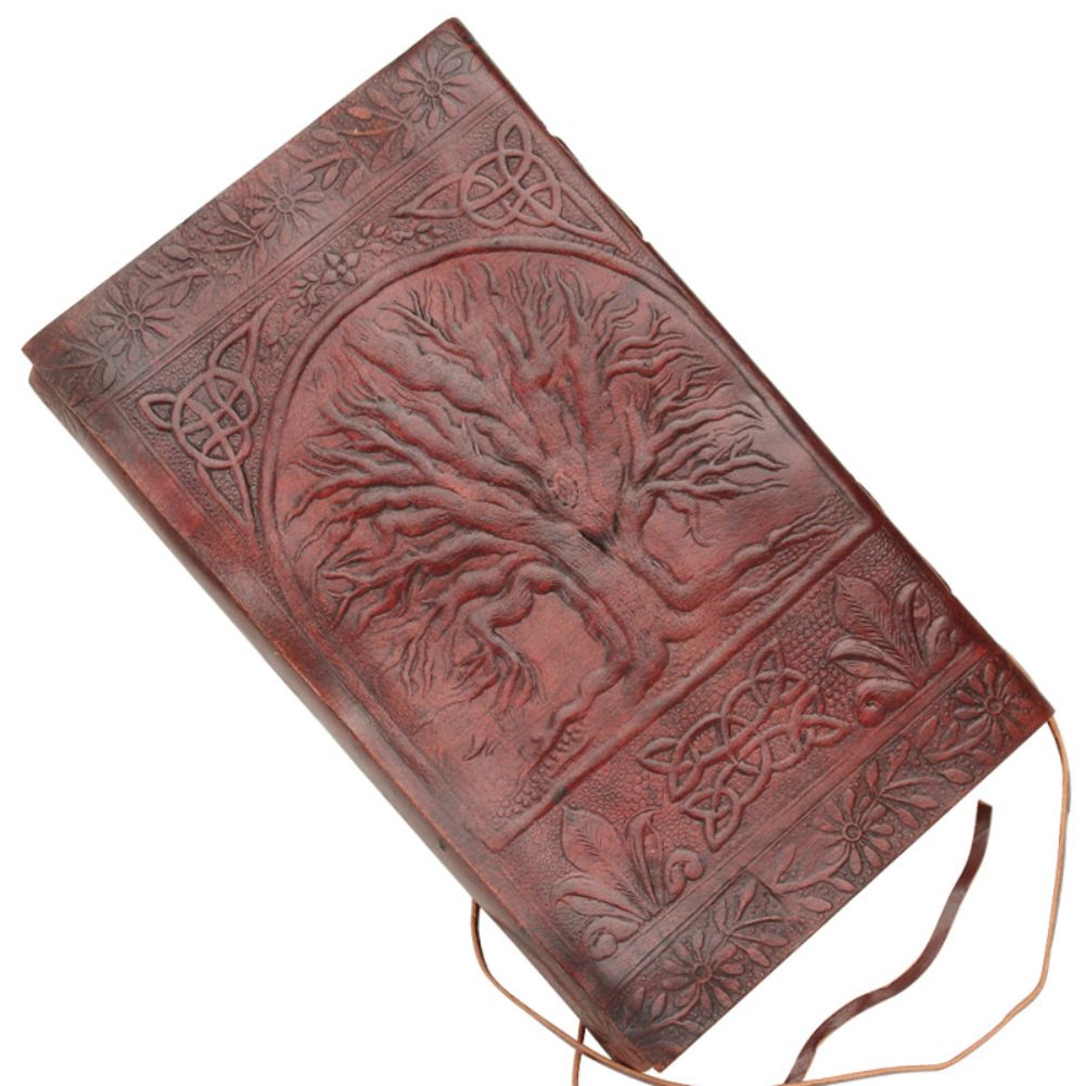 Embossed Celtic Tree of Life Leather Bound Writing Journal