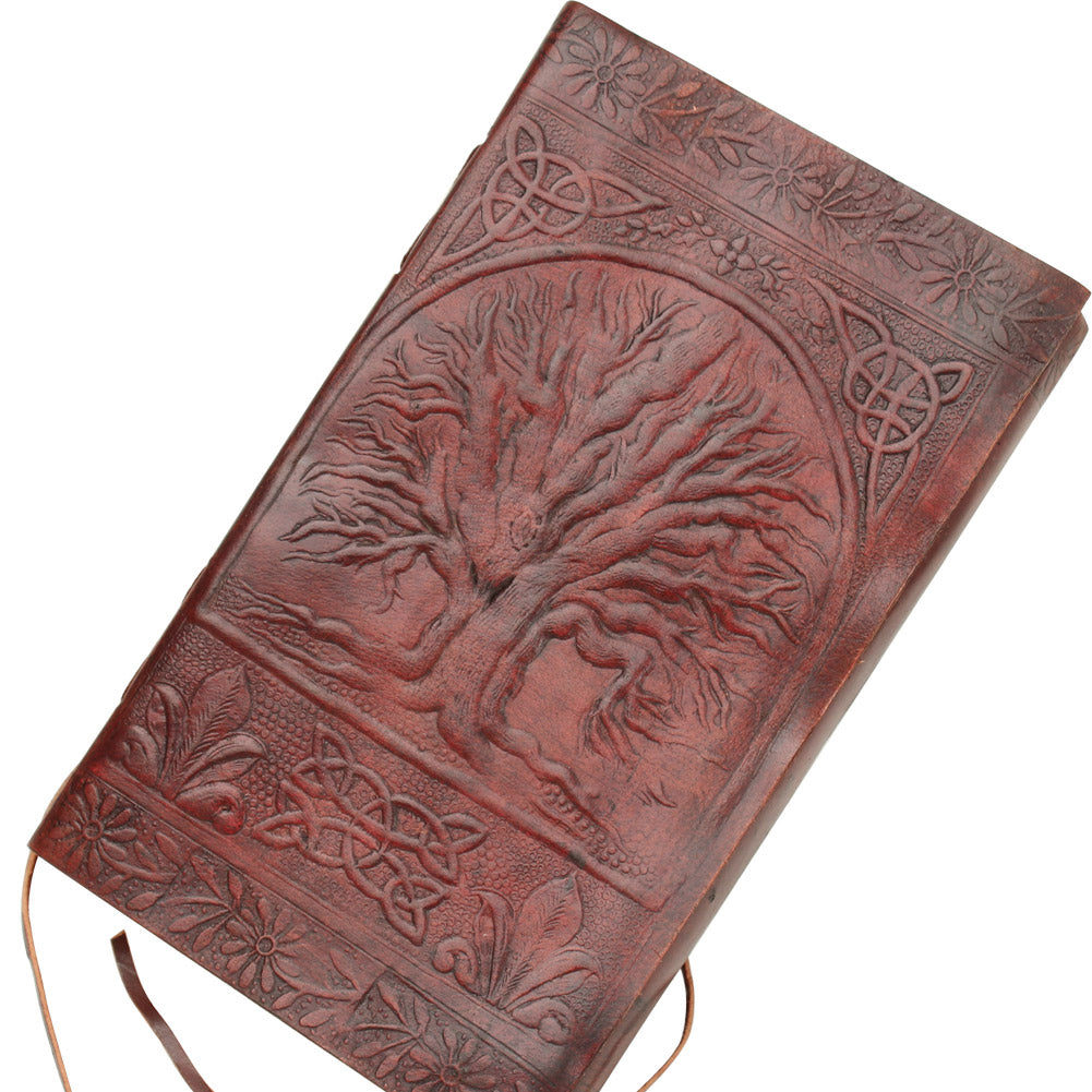 Embossed Celtic Tree of Life Leather Bound Writing Journal