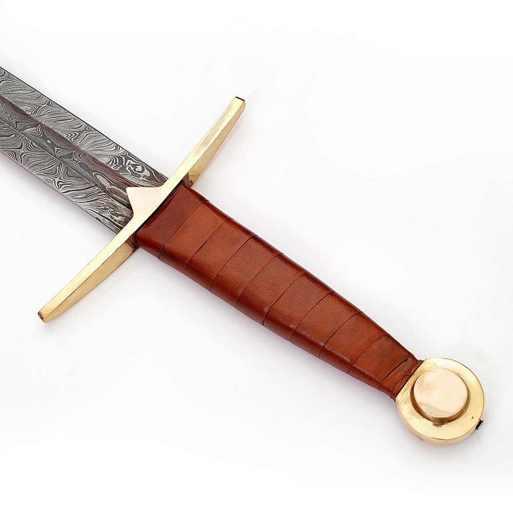 Full Tang Wolfskin Raider Damascus Steel Viking Sword