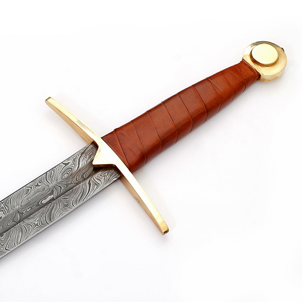 Full Tang Wolfskin Raider Damascus Steel Viking Sword