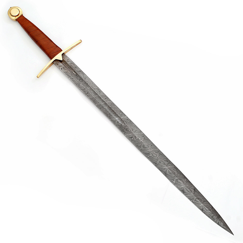 Full Tang Wolfskin Raider Damascus Steel Viking Sword