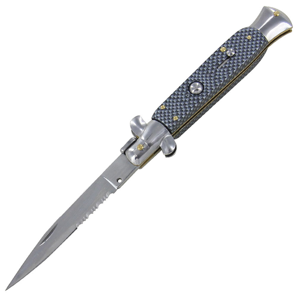 Serrated Automatic Stiletto Knife