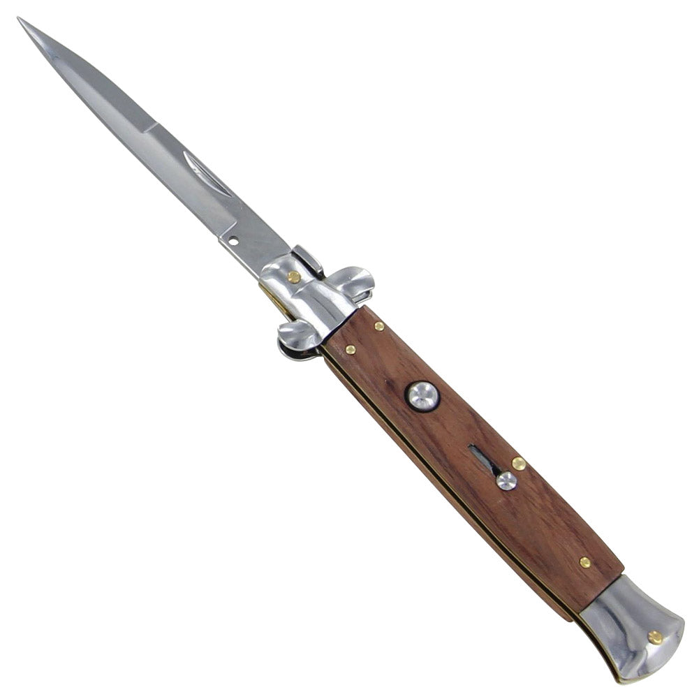 Automatic Switchblade Stiletto Knife Wood Handle