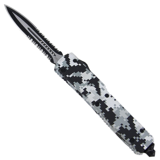 Ice Cold  Artic Digital Camo Dual Action Automatic OTF Knife