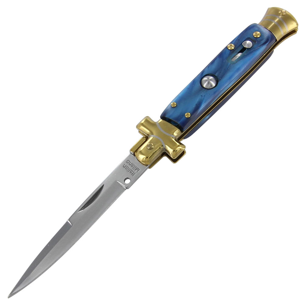 Venetian Blue Auto Stiletto Knife