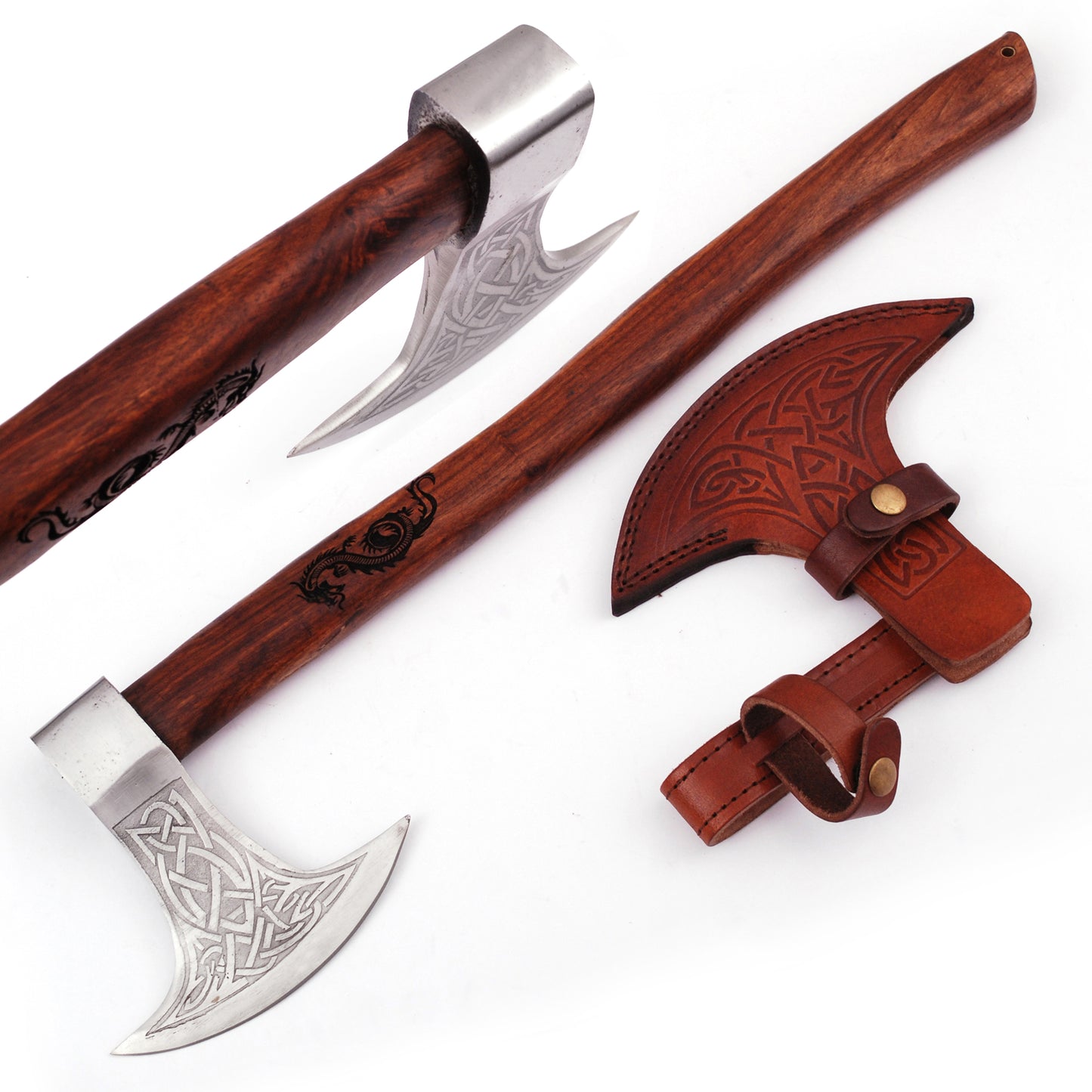 Viking Dragon Slayer Norse Dane Battle Axe | Engraved Handle |