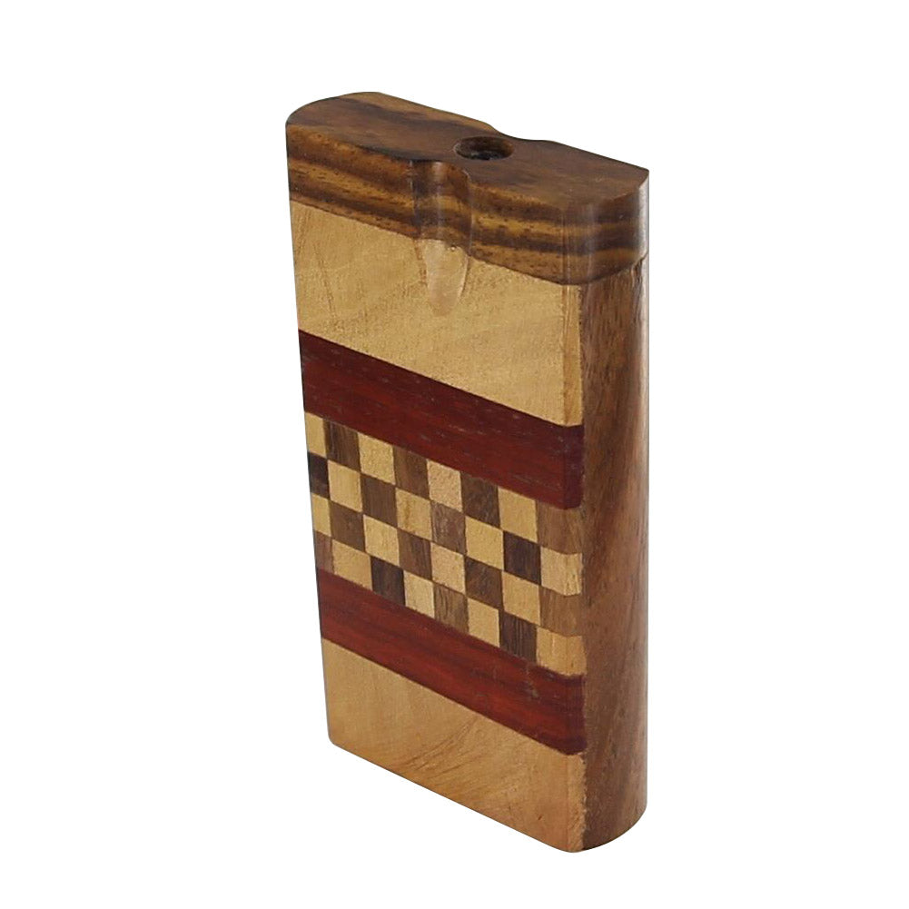 Wooden Cigarette Check Mate Tobacco Case Dugout