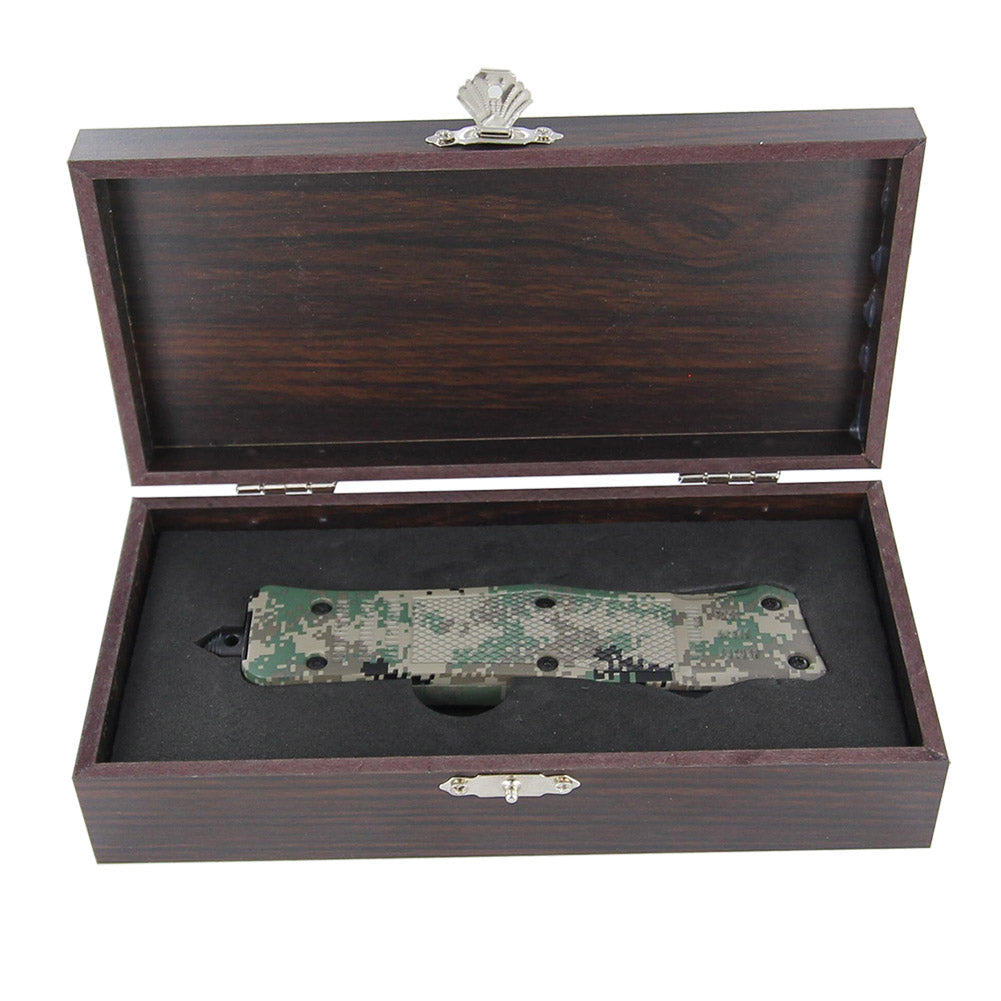 Woodland Camo Automatic BA Knife Gift Set