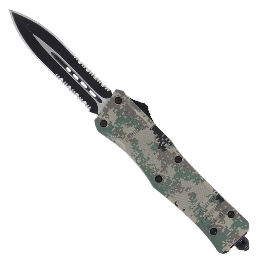 Woodland Camo Automatic BA Knife Gift Set